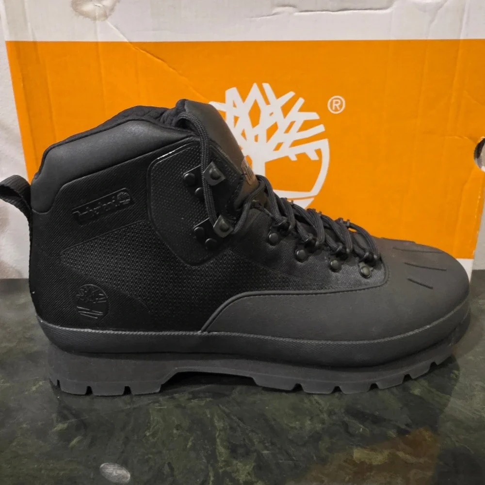 Timberland Mens Euro‎ Hiker Shell Toe Boots Black Waterproof A631F 10